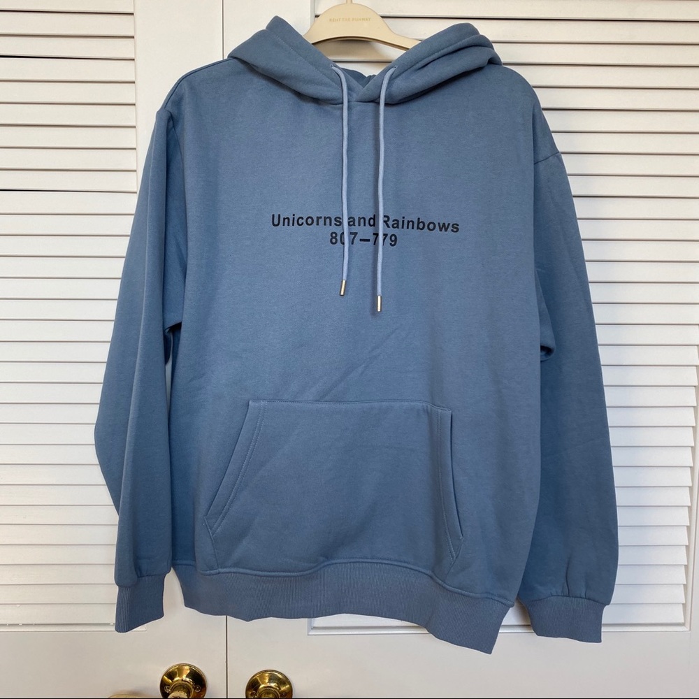 Unicorns and Rainbows Vampire Powder Blue Hoodie